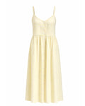 Prairie – Natural Waist Midi Dress With Pockets In Yellow Gingham