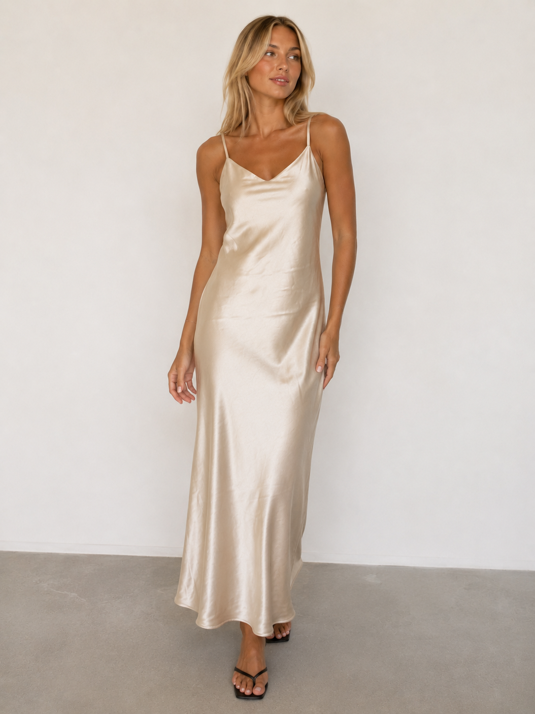 Satin Maxi-Slip Dress