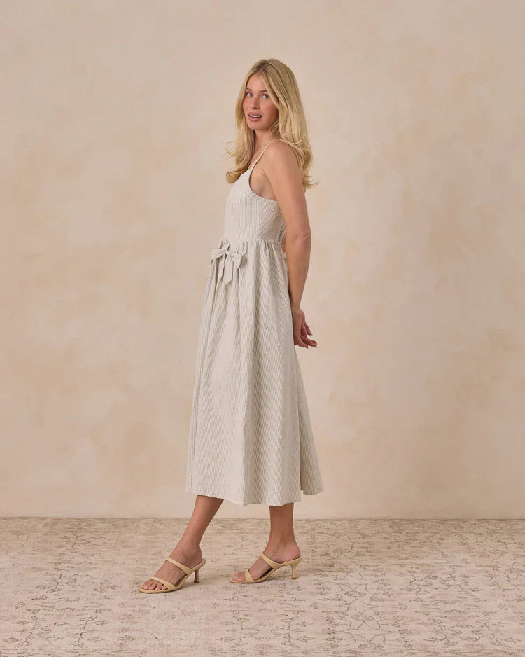 Ladies Beatrice Midi Dress | Sky Stripe | Noralee