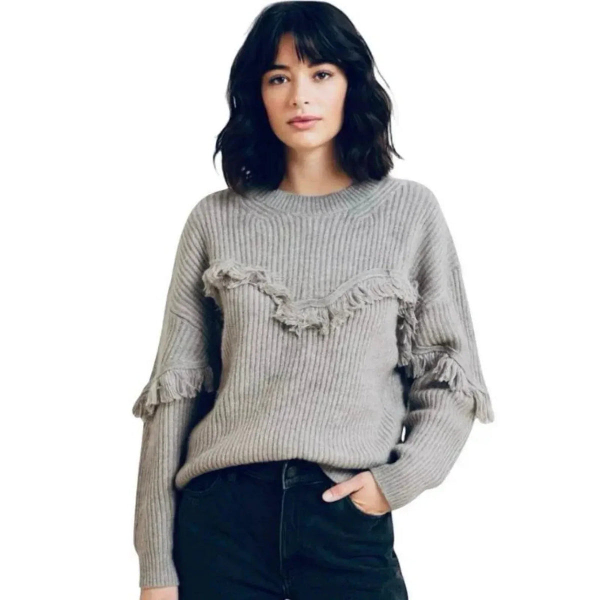 Pull avec frange