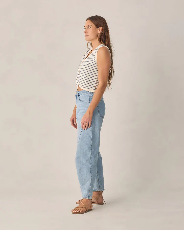 Ladies Knit Vest | Marine Stripe | Rylee & Cru