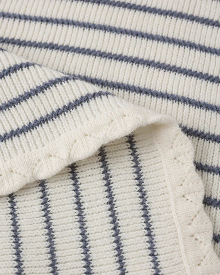 Ladies Knit Vest | Marine Stripe | Rylee & Cru