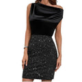 Robe ajustée à encolure asymétrique
